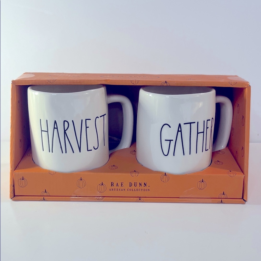 Rae Dunn Coffee Tea Mug Cup Set - Harvest & Gather Artisan Collection New in Box